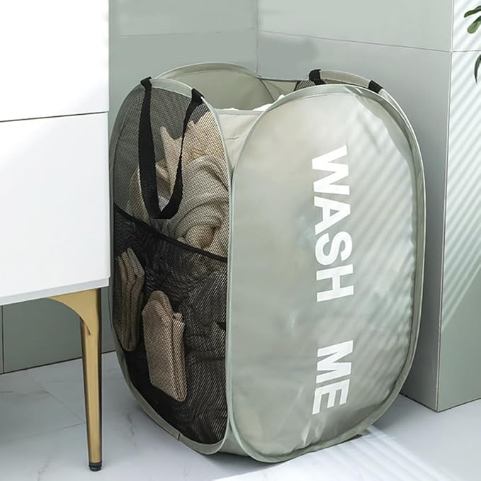 Larpur Pop Up Laundry Baskets, 2 Pack Mesh Laundry Hampers Collapsible Clothes - Image 8