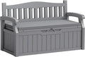Flamaker 80 Gallon Storage Bench with Cushions Outdoor Indoor, Durable All-Weather Seating with Hidden Storage, Lockable Deck Box for Garden, Patio, Poolside (Grey) by Flamaker