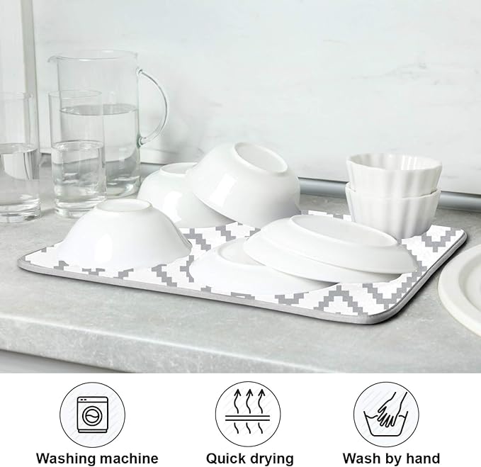 Super Absorbent Dish Drying Mat, Microfiber Fast-Drying Dish Mat, Kitchen Dish - Image 7