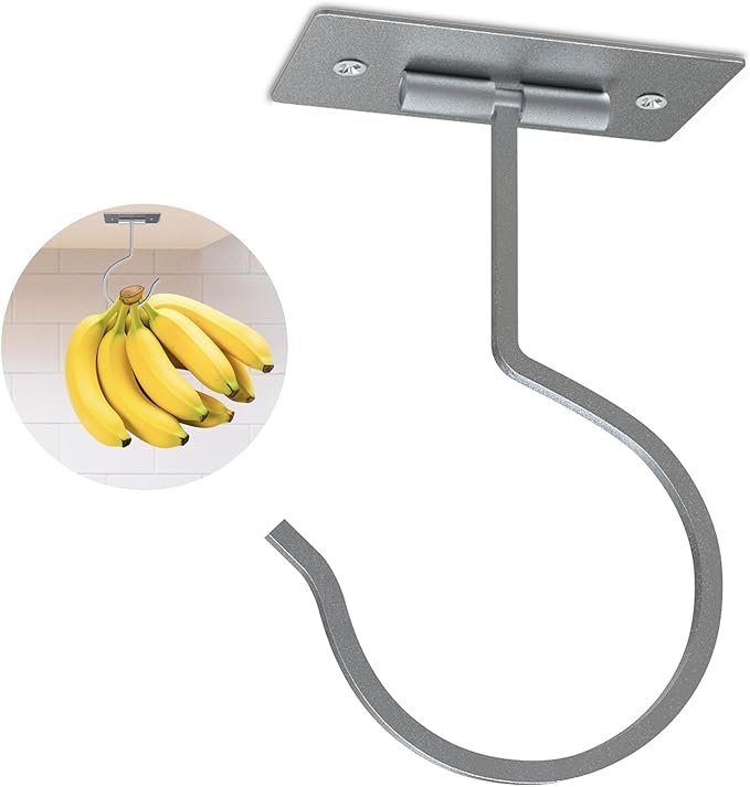 Self Adhesive Banana Hook Under Cabinet Foldable Banana Hanger Metal Under by Fitnice