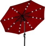 Best Choice Products 10ft Solar Polyester LED Lighted Patio Umbrella w/Tilt Adjustment and UV-Resistant Fabric by BestChoiceProducts