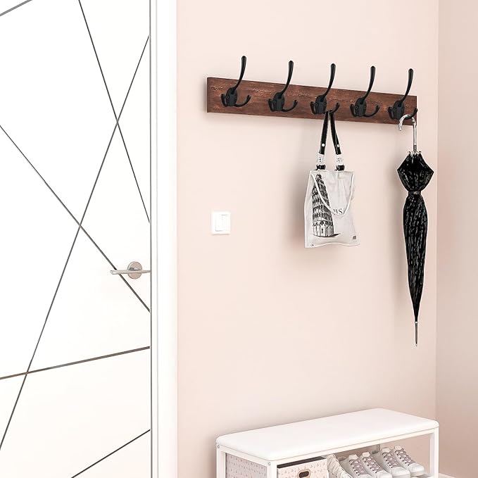 IBosins 14 Pack Big Heavy Duty Triple Coat Hooks Wall Mounted - Image 6