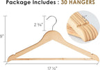 StorageWorks Wooden Hangers 30 Pack, Wood Coat Hangers - Image 4