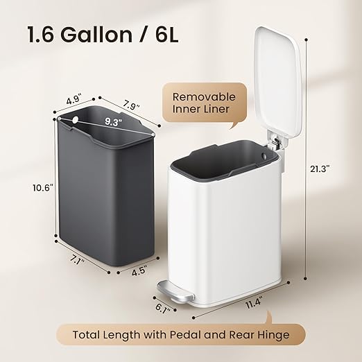Cesun Slim Bathroom Trash Can - Image 5