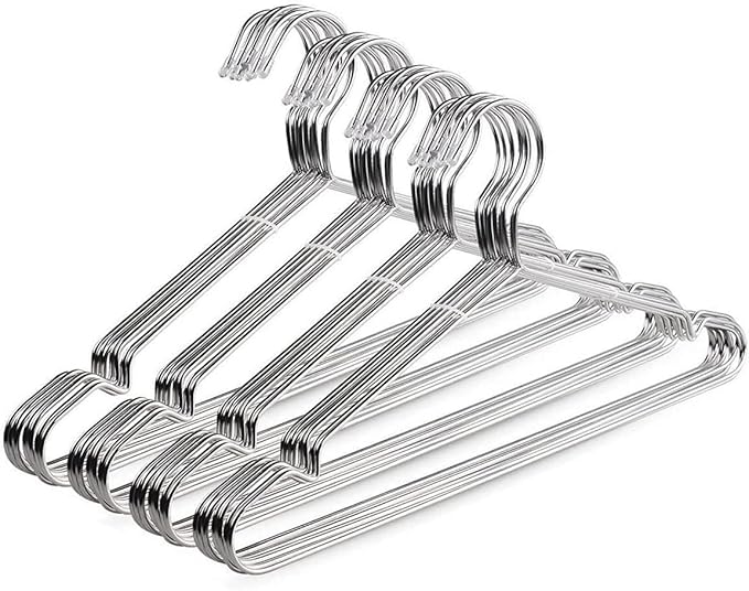 TIMMY Wire Hangers 40 Pack Stainless Steel Strong Metal Coat Hanger Clothes by TIMMY