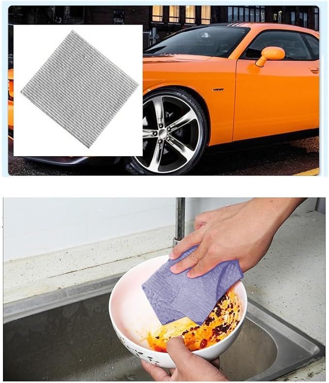 Reusable Cleaning Cellulose Sponge Cloths Absorbent Wipes Clean Kitchen Car - Image 4
