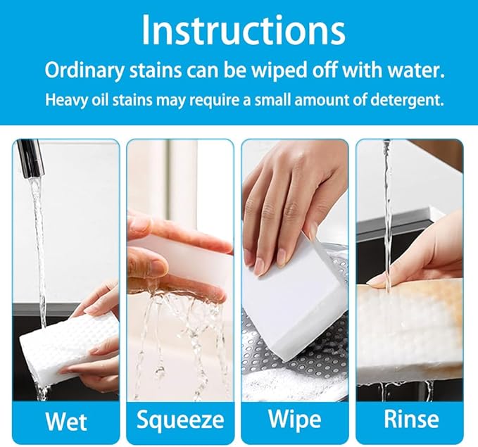 Magic Sponge Erasers, 100 Pack 2X Density Stronger Melamine Sponge Foam Pads - Image 4