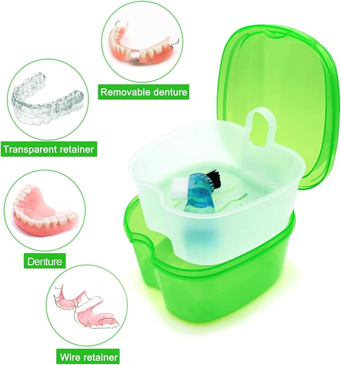 Keedolla Denture Cups for Soaking Dentures, Denture Cleaning Case Retainer - Image 2