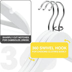 White Wooden Hangers 30 Pack Slim Coat Hangers - Image 2