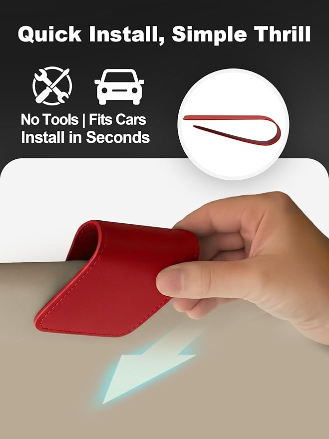 Patented Leather Car Air Freshener Visor Clip, Compatible - Image 3