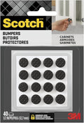 Scotch Black Adhesive Bumper Pads 40 PCS, Self-Stick Rubber Pads 3/8" Round by ScotchBrand