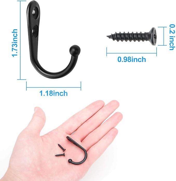 25 Pcs Black Wall Mounted Coat Hooks, Hanger Hook - Image 7