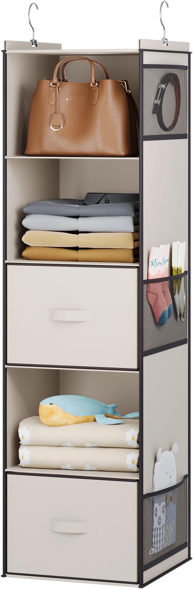 YOUDENOVA Hanging Closet Organizer, 5 Tier Hanging Closet Shelves by YOUDENOVA