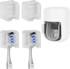 4 Pack Toothbrush Holder Wall Mounted by LUEXBOX