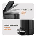 TrashAid Small Black Bathroom Trash Can - Image 4