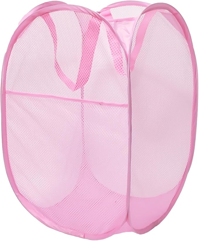 The upgraded pop-up laundry basket features a breathable side pocket mesh design by FOAYACCY