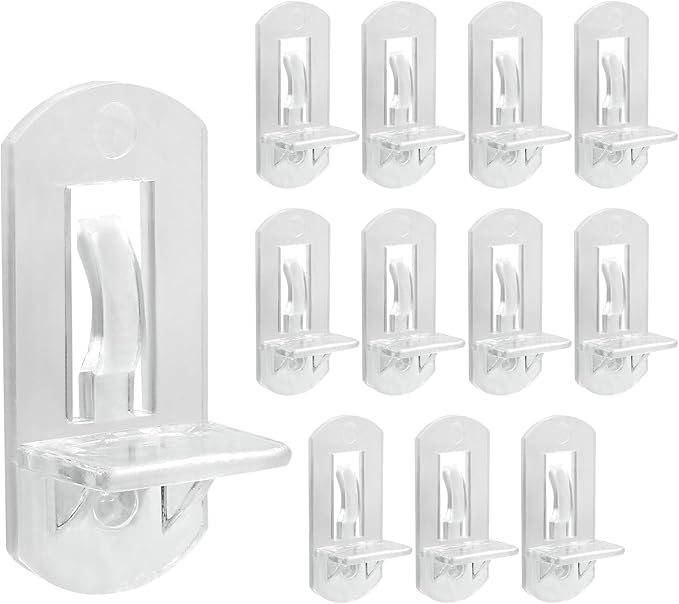 Biaungdo 12 Pcs Plastic Locking Shelf Support Pegs, 8mm Clear Cabinet Shelf by Biaungdo