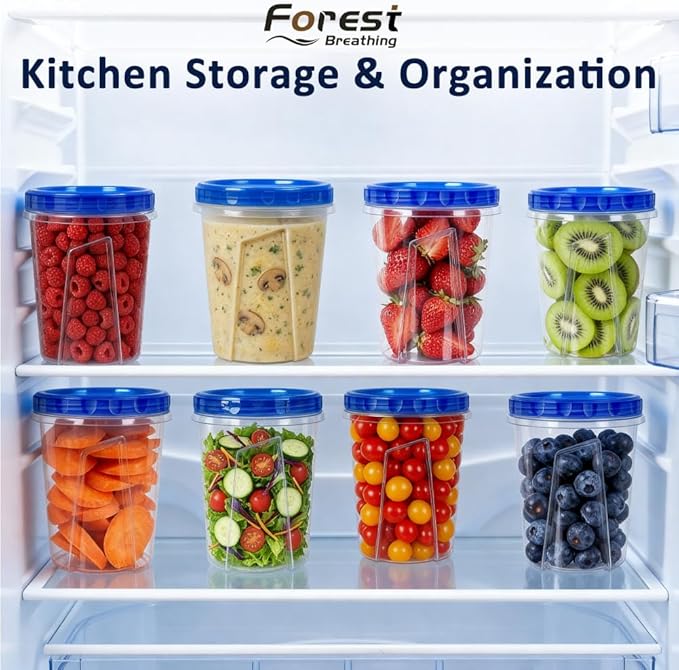 10 Pack 34oz Reusable Freezer Food Storage Containers - Image 5