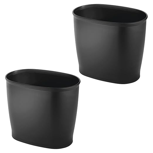 iDesign Slim Plastic Bathroom Trash Can, Small Garbage Bin - Image 7
