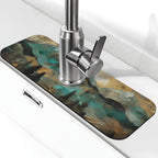 Kitchen Sink Splash Guard Faucet Mat Mountains Trees Landscape Sunrise 15"x5.5" by Nameapo