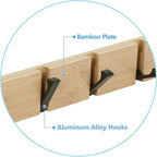 JSVER Wooden Coat Hooks Coat Rack Wall Mount, Space-Saving Coat Rack - Image 3