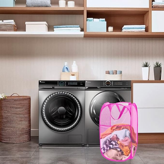 Pop Up Laundry Hamper, Portable Mesh Laundry Basket, Collapsible Clothes - Image 8