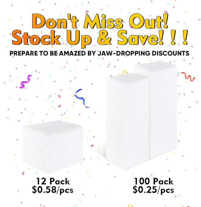 HOMEXCEL White Microfiber Cleaning Cloths 100 Pack, Reusable Cleaning Rags Shop - Image 5