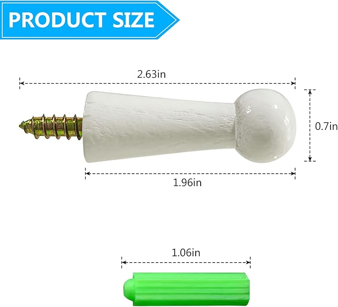 Screw-On Solid Wood Hook Coat Hook Towel Hook Shaker Pegs - Image 2