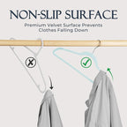 HOUSE DAY Sky Blue Velvet Hangers 60 Pack, Non Slip Clothes Felt Hanger Heavy - Image 2