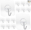 Heavy Duty Adhesive Hooks 33 lb 15KG, Waterproof and Oilproof Reusable Seamless by SZYIKUER