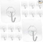 Heavy Duty Adhesive Hooks 33 lb 15KG, Waterproof and Oilproof Reusable Seamless by SZYIKUER