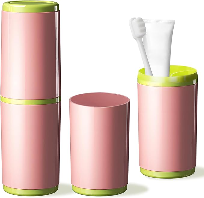 Toothbrush Cup with Cover – Leak-Proof Seal, Large Capacity by QIEPOMI