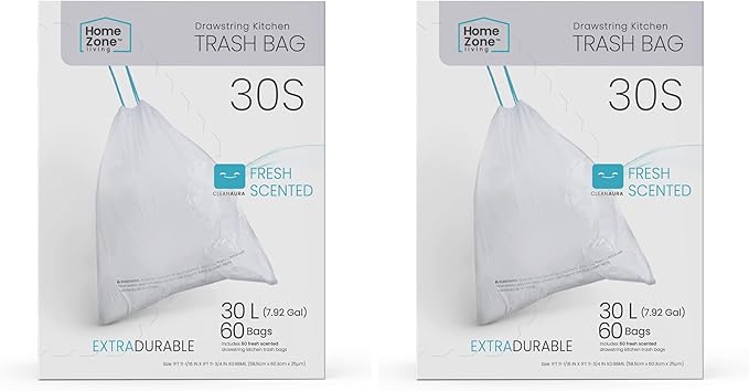 Home Zone Living 8 Gallon Kitchen Trash Bags by HomeZoneLiving