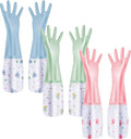 3Pcs Reusable Dishwashing Gloves, Waterproof Long Cuff Non-Slip Household Gloves by Unknown