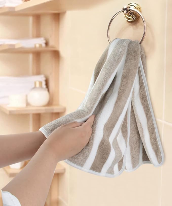 KinHwa Microfiber Hand Towels for Bathroom Soft and Absorbent Face Towels Brown - Image 4