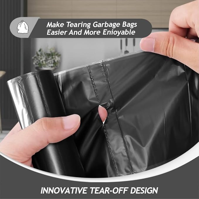 Teivio 4 Gallon 200 Counts Strong Trash Bags Garbage Bags, Bathroom Trash Can - Image 3