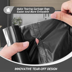 Teivio 7 Gallon 120 Counts Medium Black Garbage Bags fit 6 Gal, 7 Gal Trash Bags - Image 3