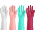 KAQ Reusable Rubber Cleaning Gloves: 4 Pairs Latex Free Non-Slip Household by KAQ