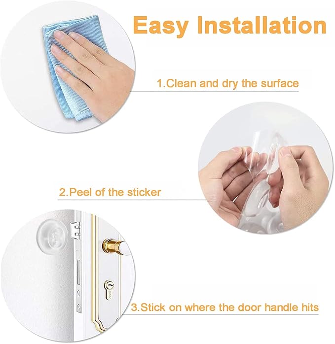 Door Stopper Wall Protector, Adhesive Bumper Protector, Reusable Rubber Door - Image 7
