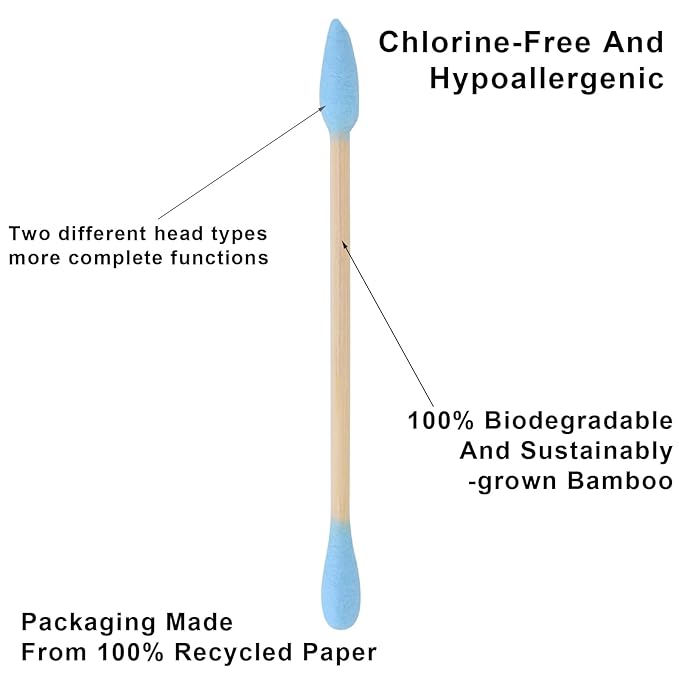 Natural Bamboo Cotton Swabs, Eco-Friendly & Biodegradable – Comfortable and Soft - Image 3