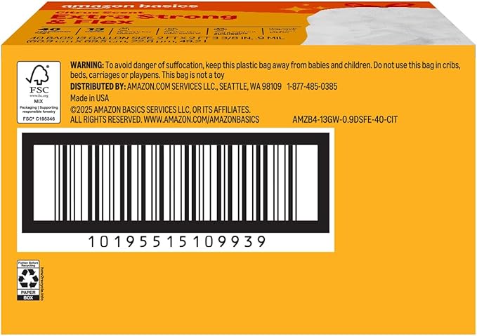 Amazon Basics Extra Strong & Flex Tall Kitchen Drawstring Trash Bags, Citrus - Image 3
