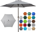 Blissun 7.5 ft Patio Umbrella, Yard Umbrella, Outdoor Market Umbrella with Push Button Tilt Crank, Grey by Blissun