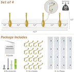 Forbena Gold Coat Rack Wall Mount, Decorative Coat Hooks - Image 3