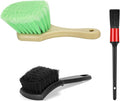 Wheel Rim & Tire Brush Set, Soft & Stiff Bristle Wash Cleaning Supplies Kit by Fitosy