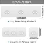 Lsnisni 10 Pack Shower Caddy Adhesive Replacement, Strong Adhesive Hooks - Image 2
