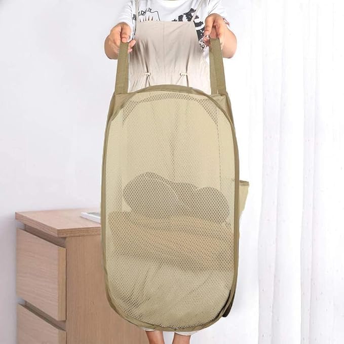 Mesh Popup Laundry Hamper, Foldable Laundry Basket Clothes Hamper - Image 7