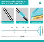 Carpet Rake for Pet Hair Removal, Reusable Pet Hair Remover, 55”Adjustable Long - Image 2
