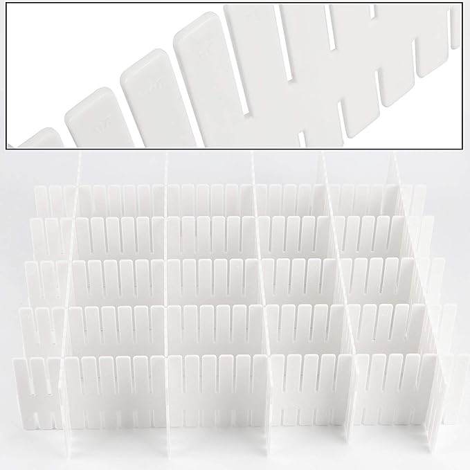 ZOENHOU 60 PCS 12.6 x 2.76 Inch White Drawer Dividers, Adjustable Premium - Image 5