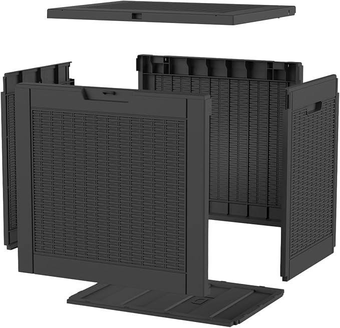 EasyUp 32 Gallon Outdoor Storage Box Waterproof,Storage Box Indoor and Outdoor Use,Resin Deck Boxes for Patio Furniture Cushions Garden Tools,UV Resistant（Black） - Image 7