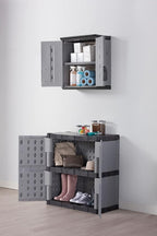Rubbermaid Wall Mounted Storage Cabinet with Doors 150-Pound Capacity Gray Lockable Three-Shelf Cubbard for Tools/Car Accessories/Cleaning in Home/Garage/Outdoor Areas - Image 12